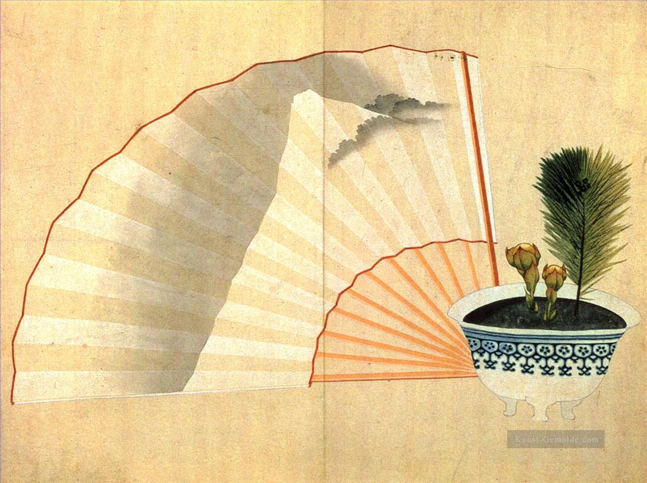Porzellankopf mit offenem Fan Katsushika Hokusai Ukiyoe Ölgemälde